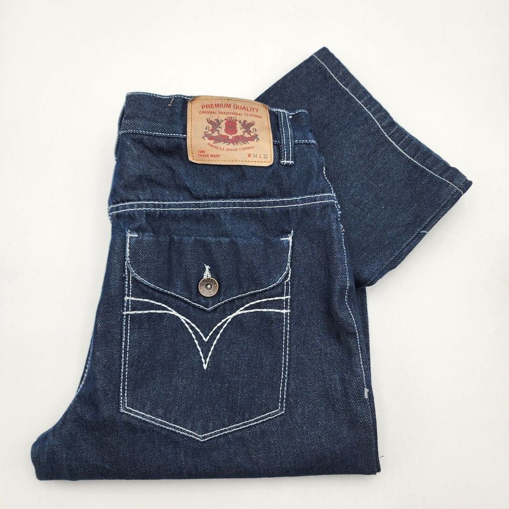 Mens Noiz Premium Quality Denim Jeans 34x29.5 Dark Wash‎ Navy READ